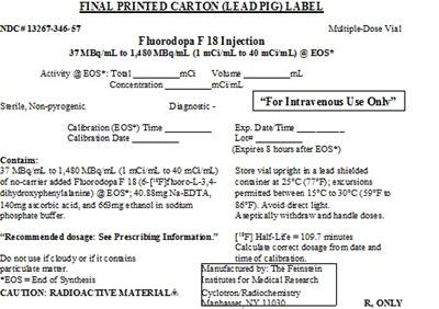 Fdopa Lead Pig Label (Fdopa Lead Pig Label 40mci Per mL)
